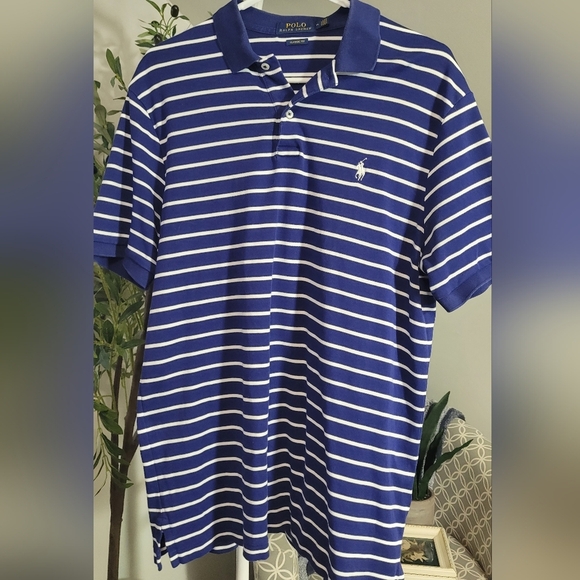 Polo Ralph Lauren Striped Polo Shirt Medium Classic Fit - Picture 1 of 3
